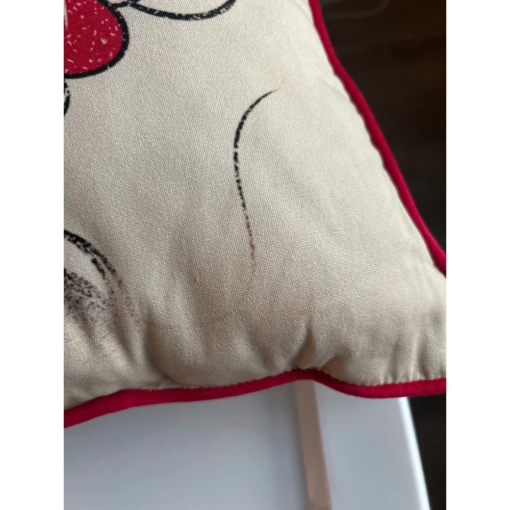 Disney Beige Christmas Minnie Mouse Throw Pillow
